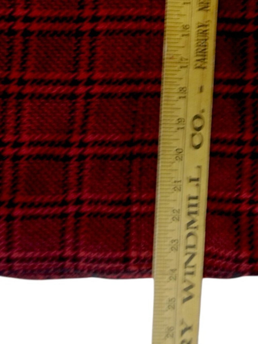 Talbots Woman 16W Red Black Houndstooth Wool Blend Convertible Collar Blazer - Picture 15 of 16
